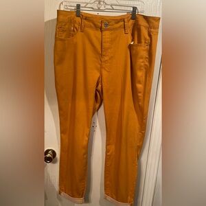 *Signature Studio Yellow Chinos Straight Leg Cotton Blend